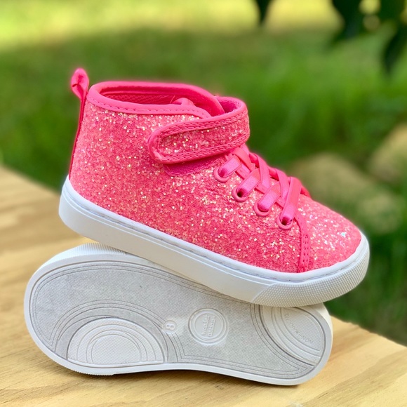 wonder nation Shoes Toddler Girls Athletic Glitter Hitop Sneakers